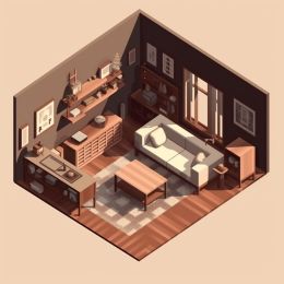 Ett rum med inredningsdesign