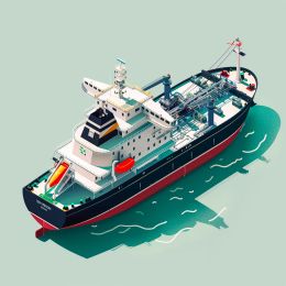 Ett LNG skepp fyllt med gas