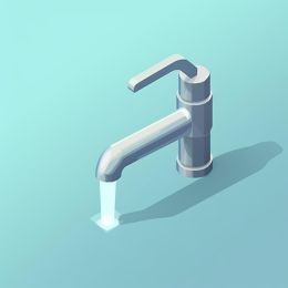 En kran där vattnet rinner